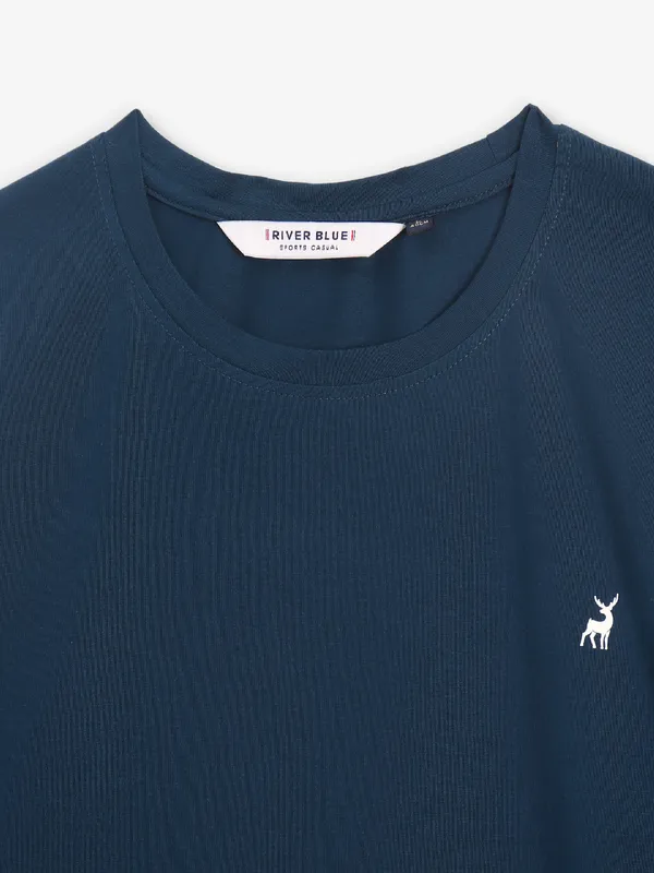 RIVER BLUE teal blue cotton t-shirt