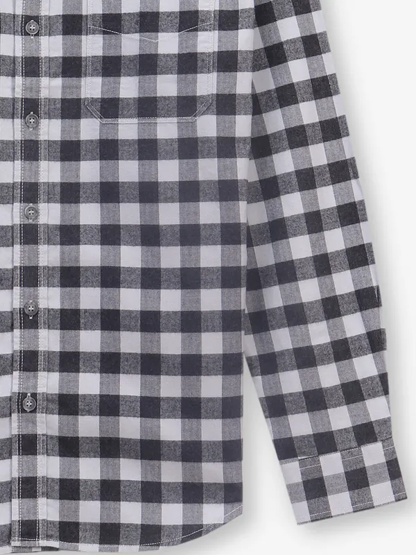 RIVER BLUE white and black cotton shirt