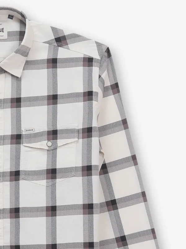 RIVER BLUE white and brown cotton shirt