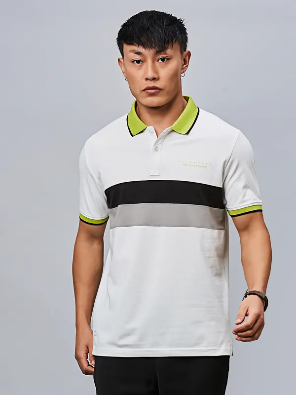 RIVER BLUE white colorblock t-shirt