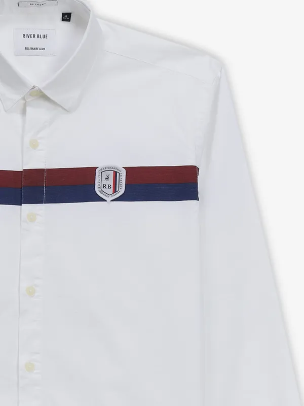 RIVER BLUE white cotton shirt for men