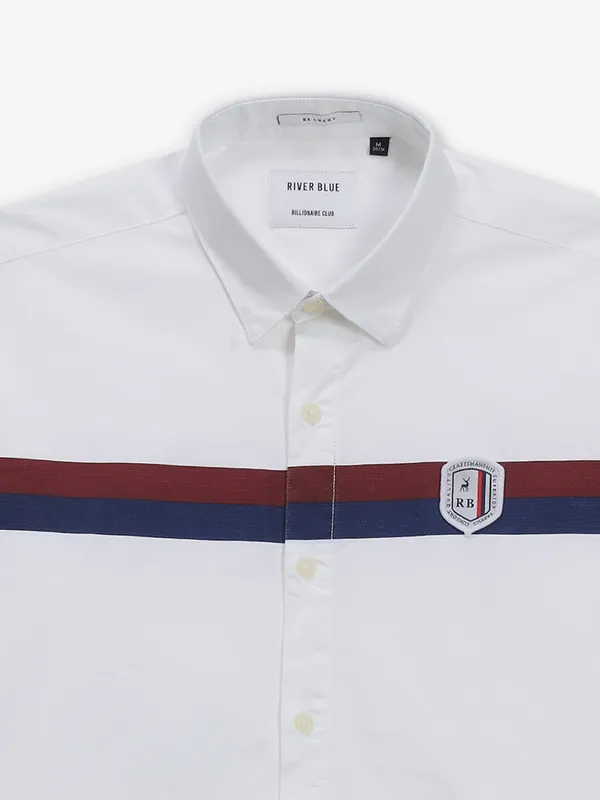 RIVER BLUE white cotton shirt for men