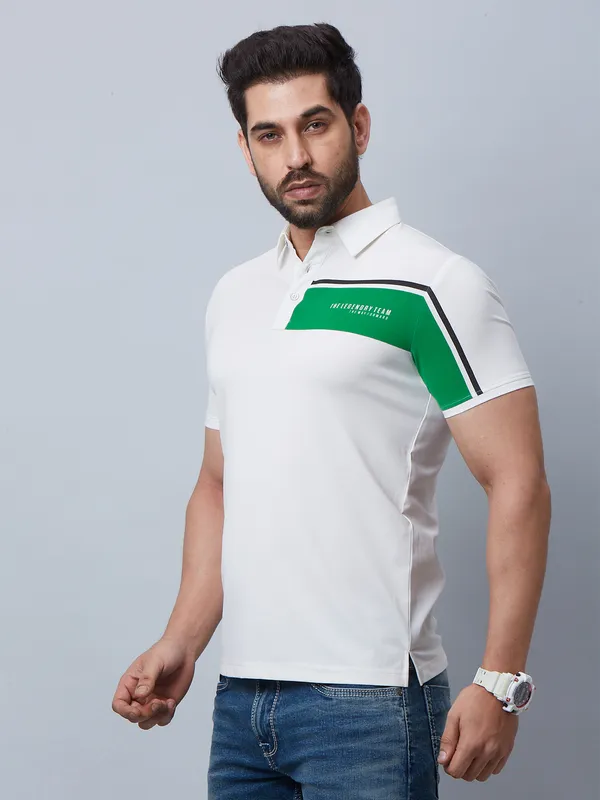 River Blue white polo t shirt