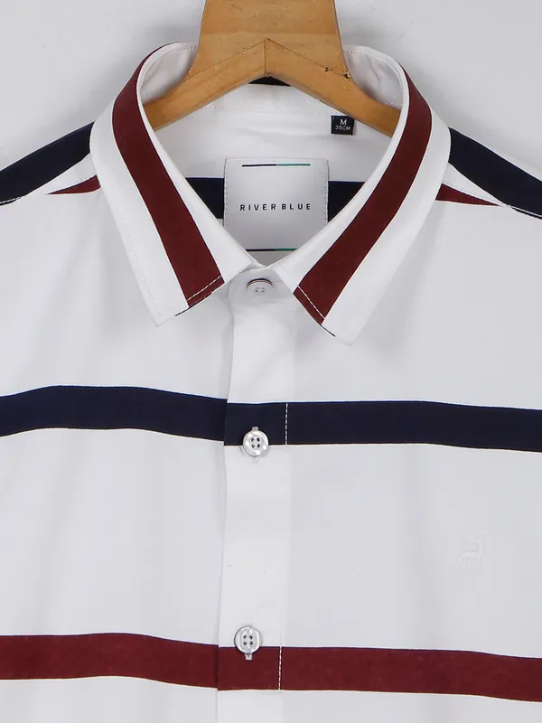 River Blue white stripe cotton shirt