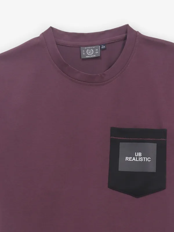 RIVER BLUE wine men t-shirt in cotton
