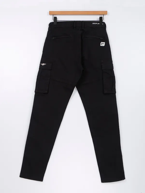 Rookies black cotton cargo pant