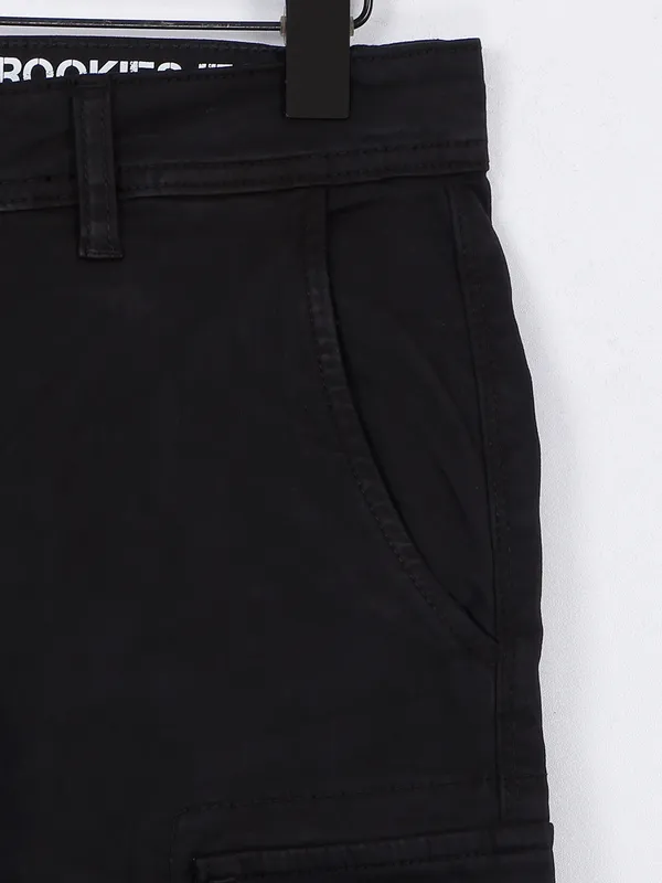 Rookies black cotton cargo pant