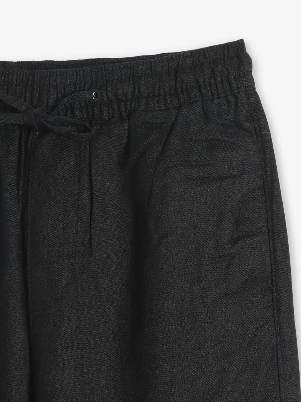 ROOKIES black solid linen track pant