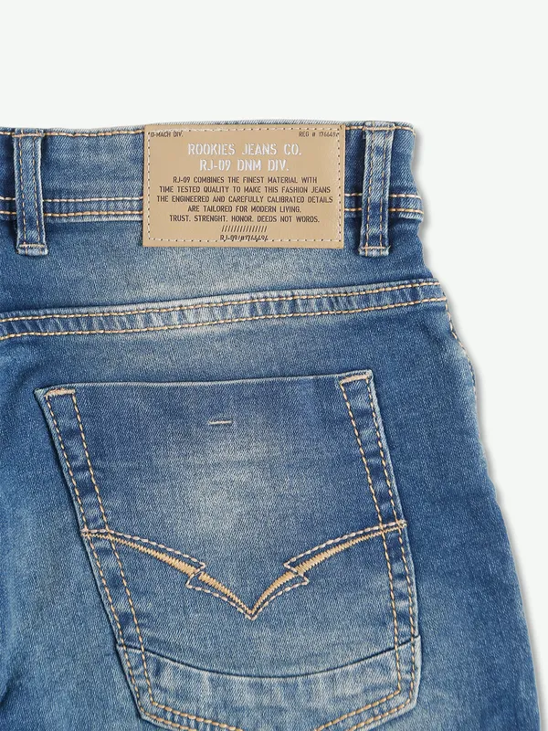 Rookies blue slim fit washed jeans