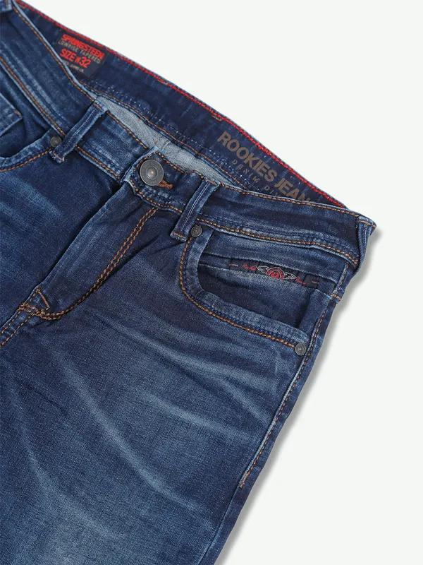 Rookies dark blue jeans with slim fit