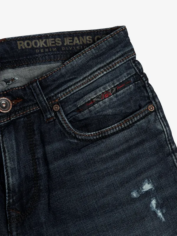 ROOKIES dark blue ripped jeans