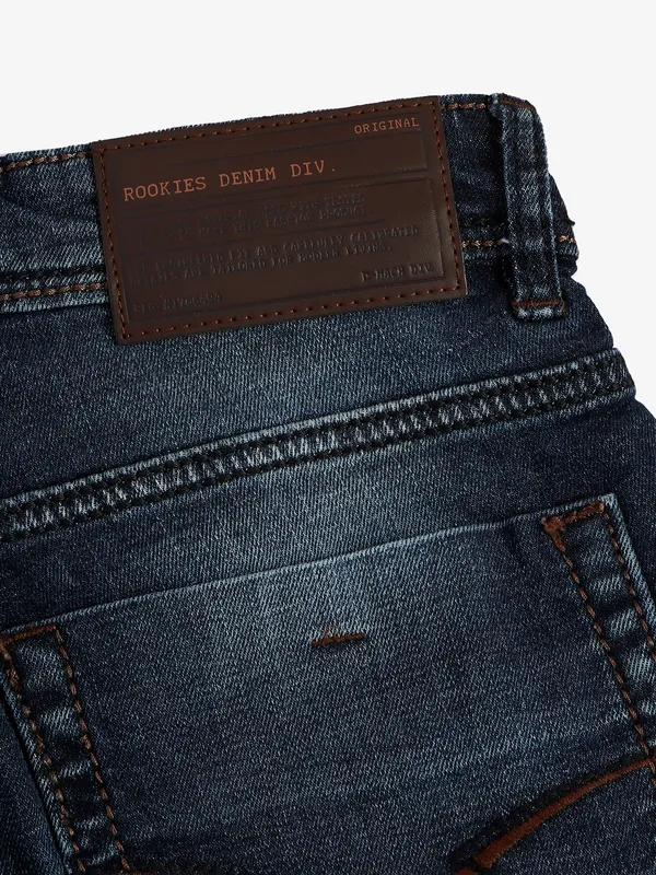 ROOKIES dark blue ripped jeans