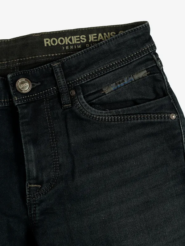 ROOKIES dark blue washed denim jeans