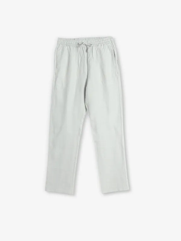 ROOKIES grey linen solid track pant