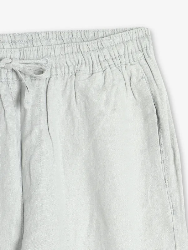 ROOKIES grey linen solid track pant