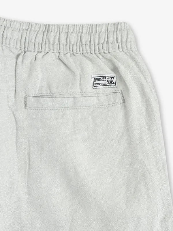 ROOKIES grey linen solid track pant