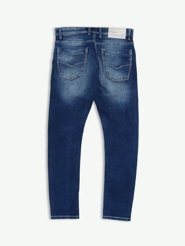 Rookies indigo blue washed tapered fit jeans