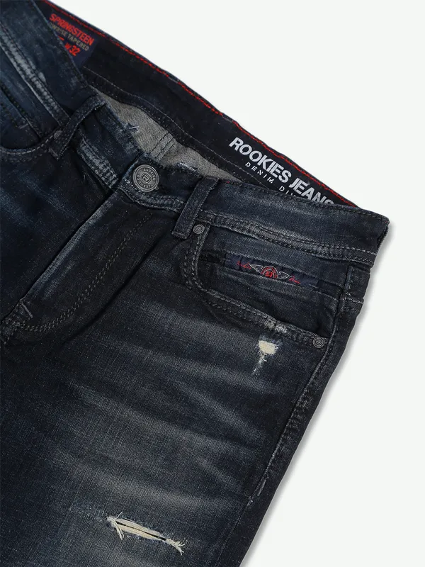 Rookies slim fit black washed jeans