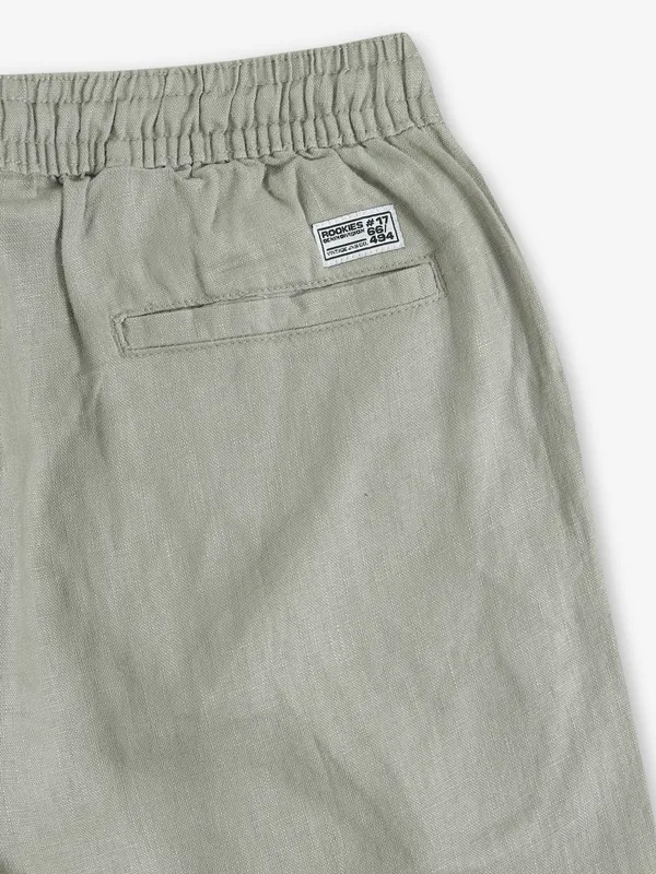 ROOKIES solid pista green track pant