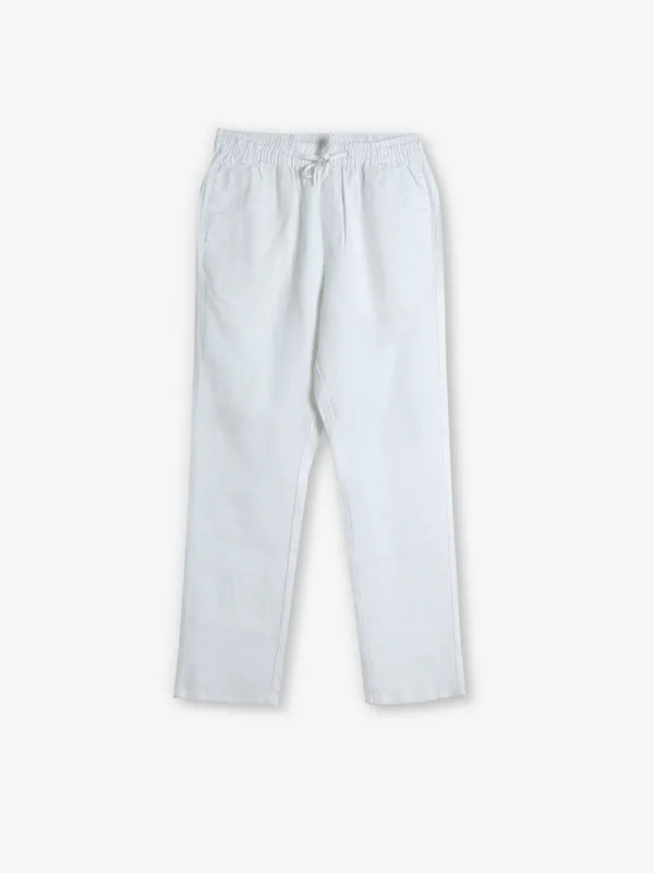 ROOKIES white solid linen track pant