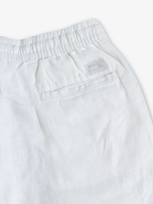 ROOKIES white solid linen track pant