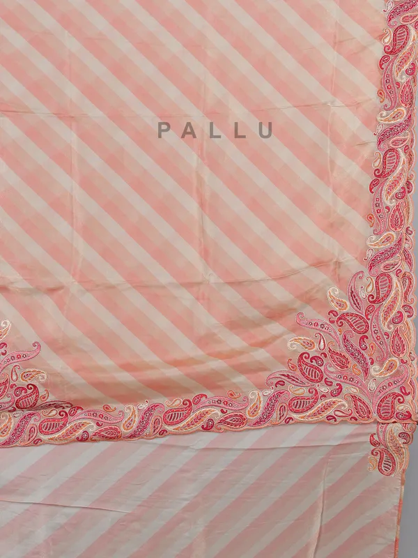 Rosy brown silk printed embroidered wedding saree