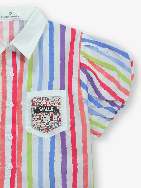 ROXY blue stripe cotton cro top