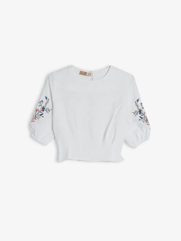 Roxy cotton white plain top