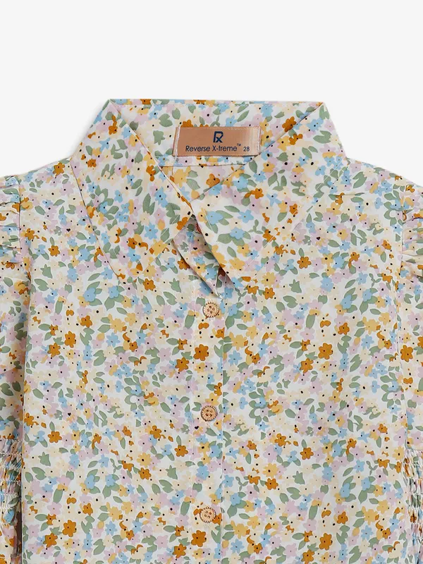 Roxy cream cotton printed shirt
