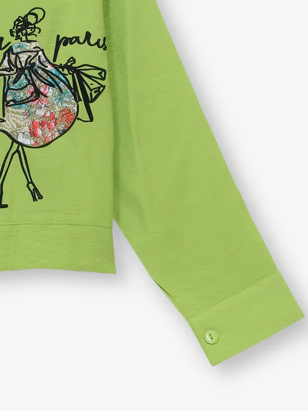 ROXY light green printed crop top