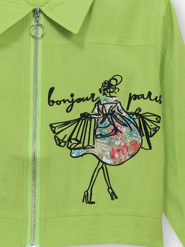 ROXY light green printed crop top