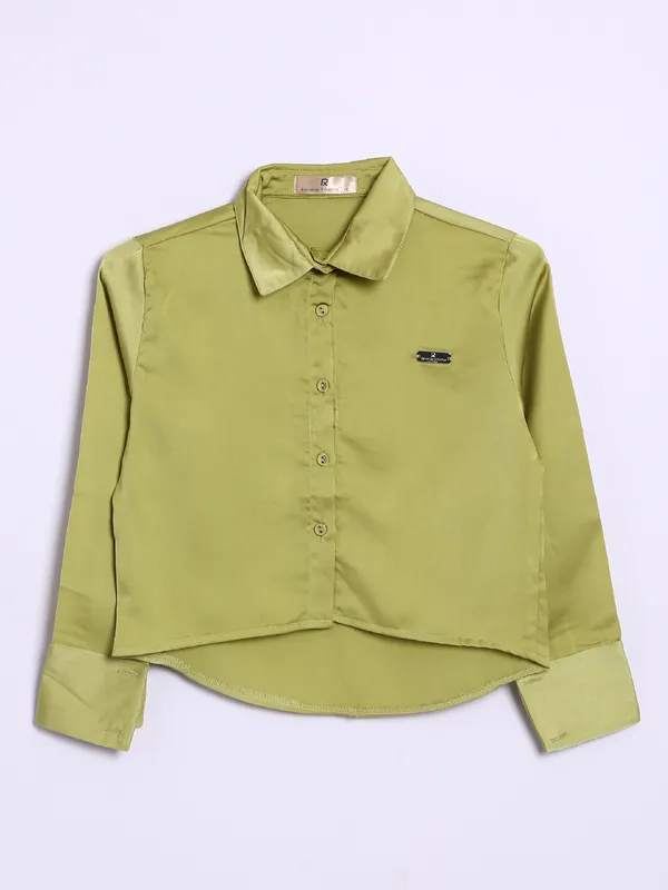 Roxy olive satin shirt