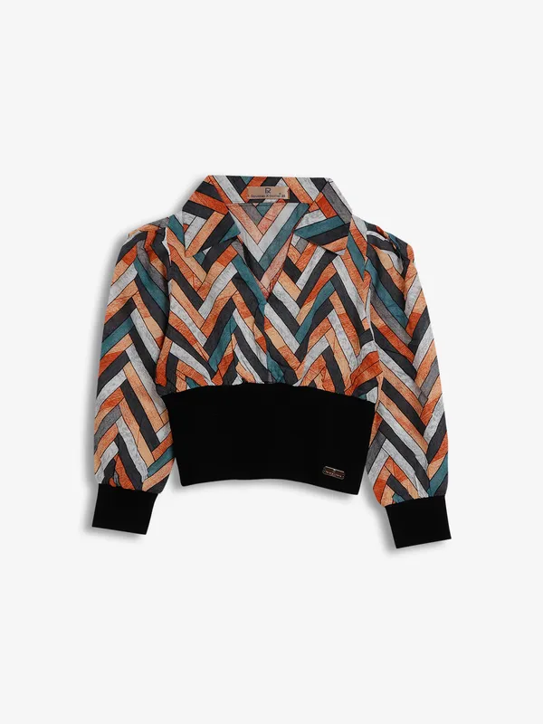 Roxy orange printed crop top