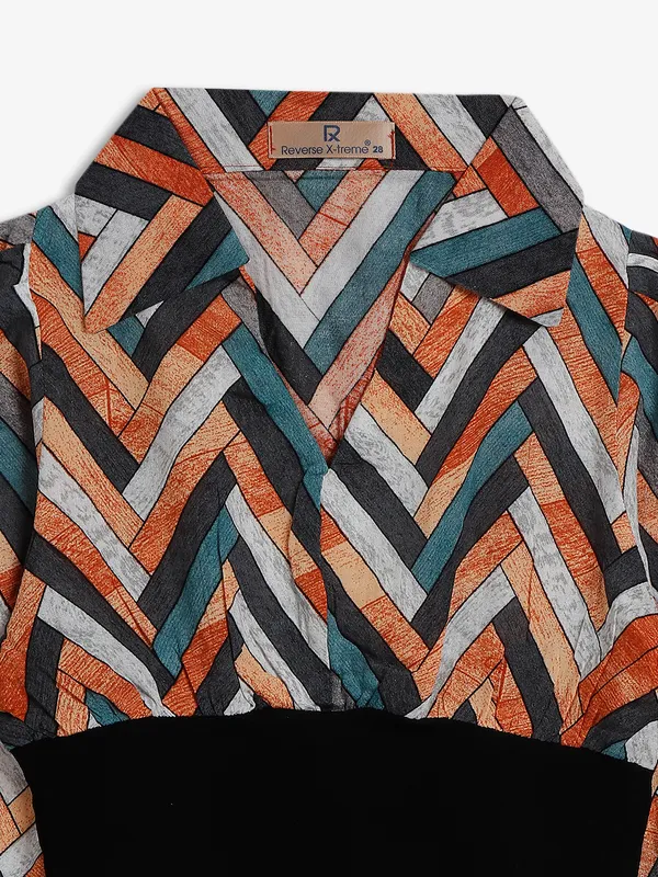 Roxy orange printed crop top