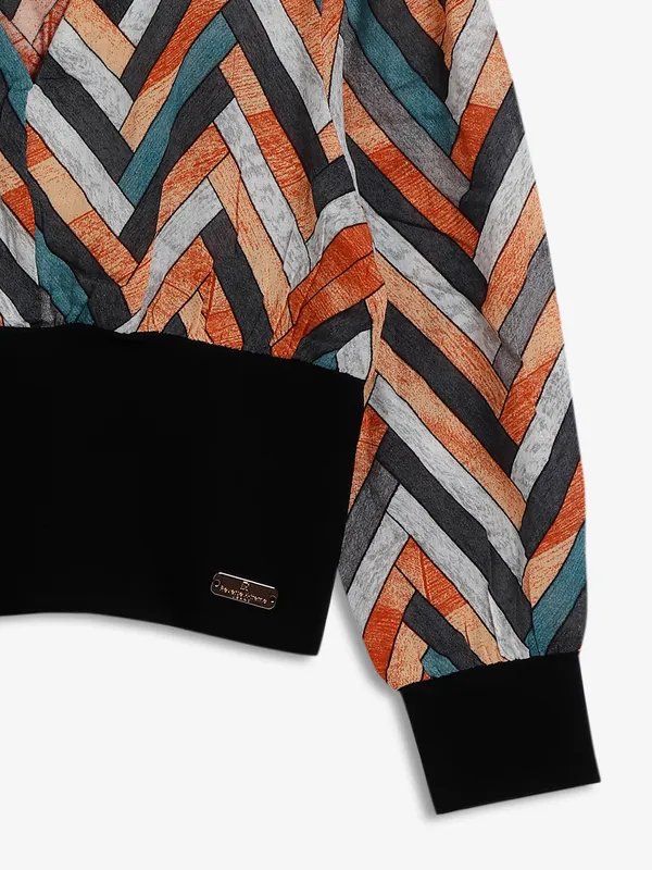 Roxy orange printed crop top