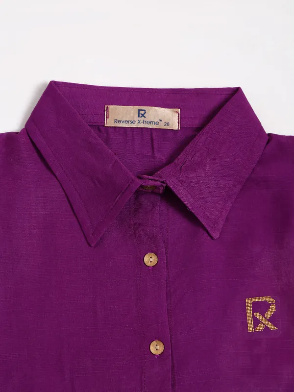 Roxy purple plain shirt