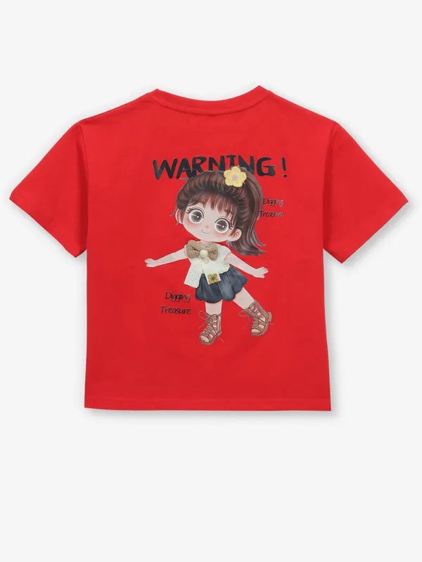 ROXY red cotton printed t-shirt