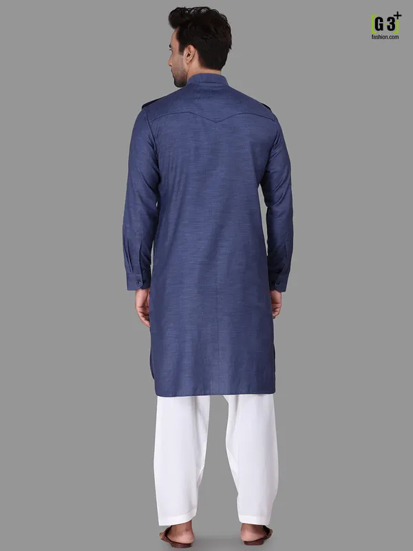 Royal blue classic pathani suit