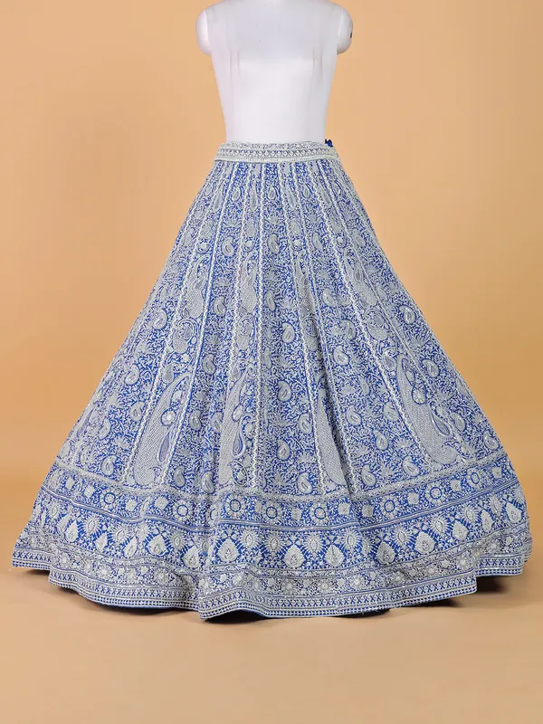 Royal blue heavy work lahenga choli