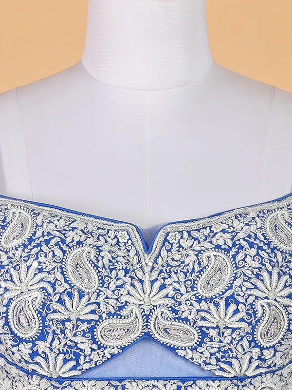 Royal blue heavy work lahenga choli