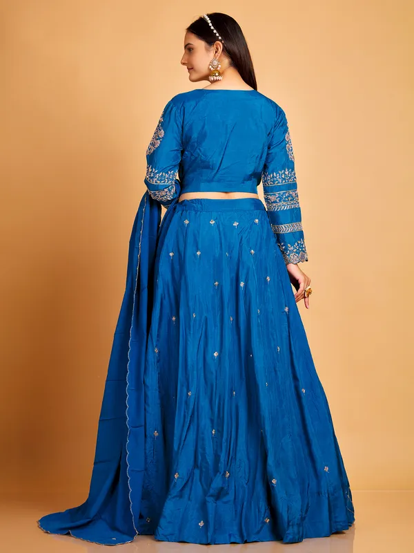 Royal blue lehenga choli with dupattta