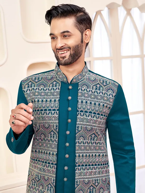 Royal rama green indo western for receptions