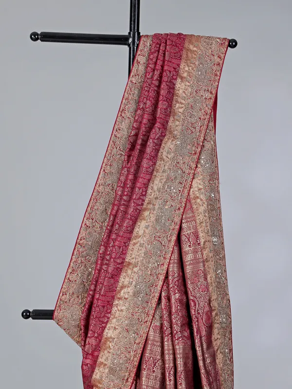 Royal wine tissue silk saree
