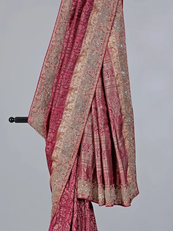 Royal wine tissue silk saree