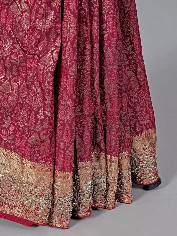 Royal wine tissue silk saree