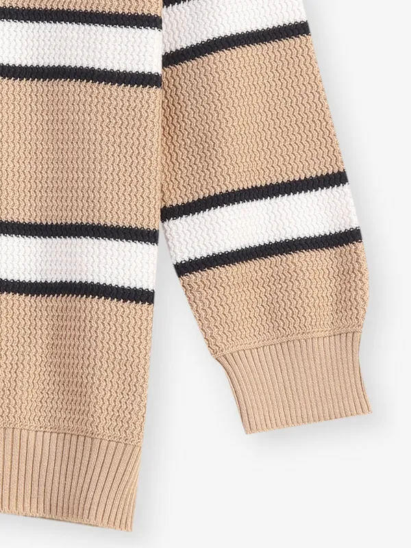 RUFF beige stripe knitted t-shirt