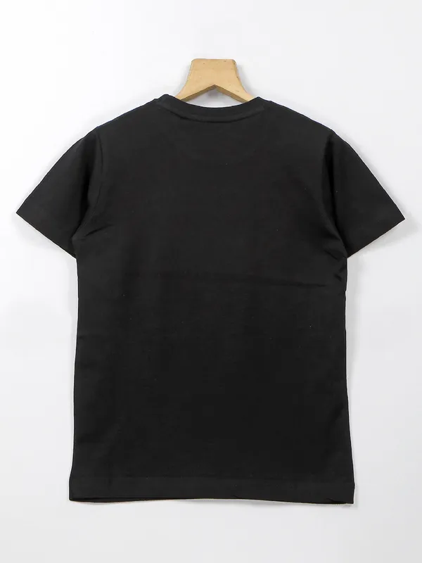 Ruff black printed cotton t shirt
