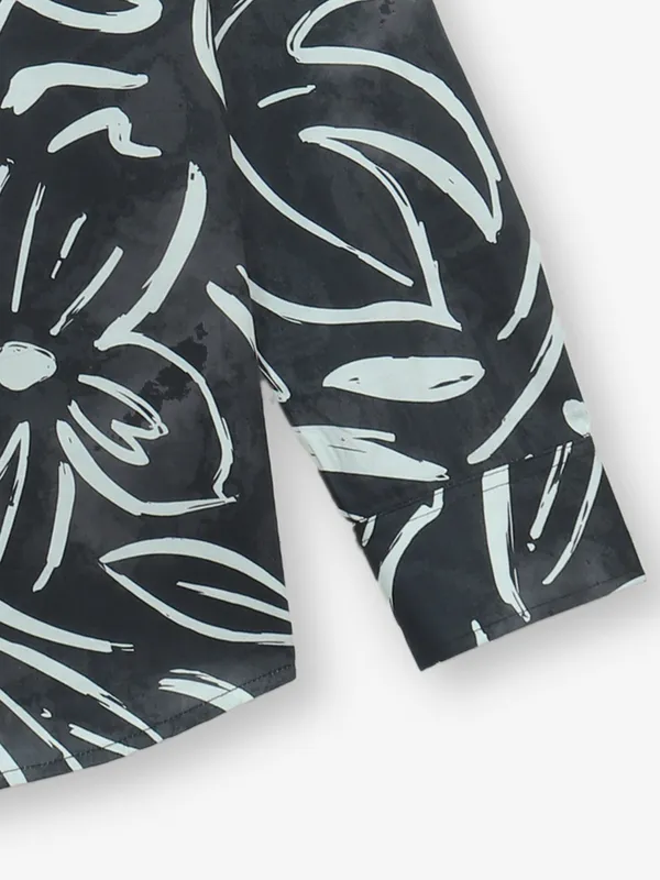 RUFF black printed silk shirt for boys