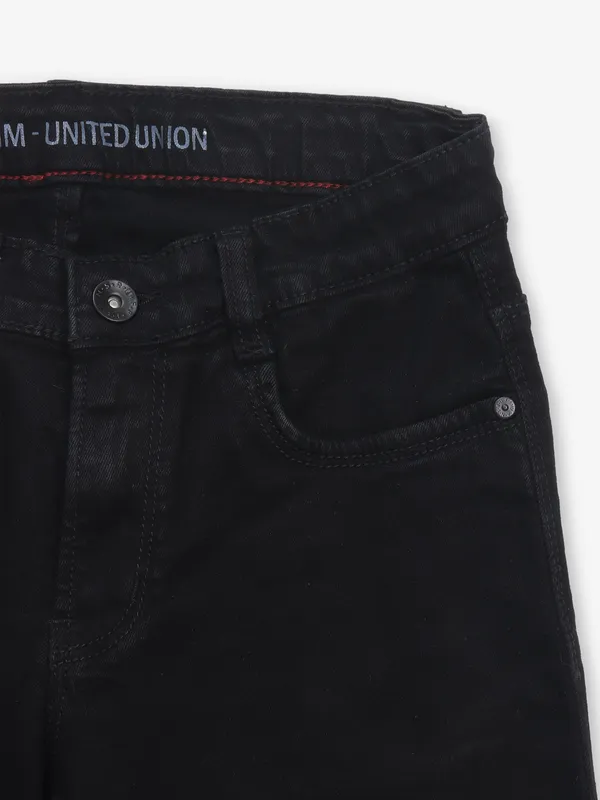 RUFF black solid denim jeans
