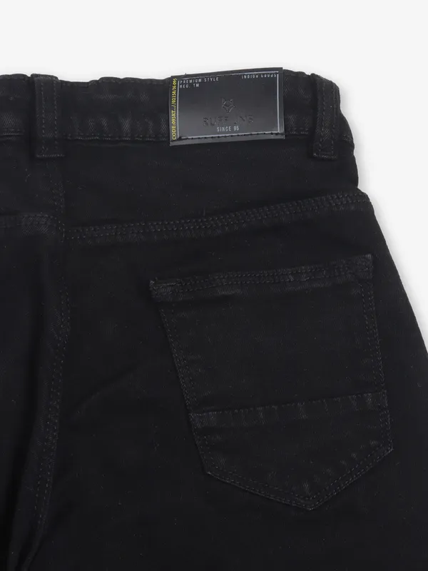 RUFF black solid denim jeans